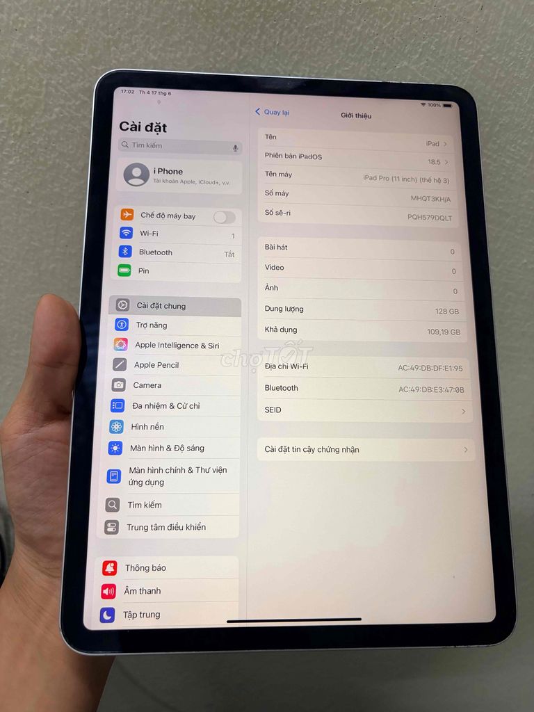 Apple iPad Pro M1 11 inch 128GB Bạc. Mua bán Máy tính bảng tại Quận Tây Hồ Hà Nội được đăng bởi Hoàng Ngọc Tuấn hình 1