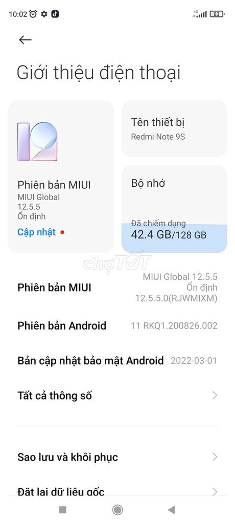 Xiaomi Redmi Note 9S 6GB/128GB Android 11. Mua bán Điện thoại tại Thành phố Dĩ An Bình Dương được đăng bởi sơn ca hình 1