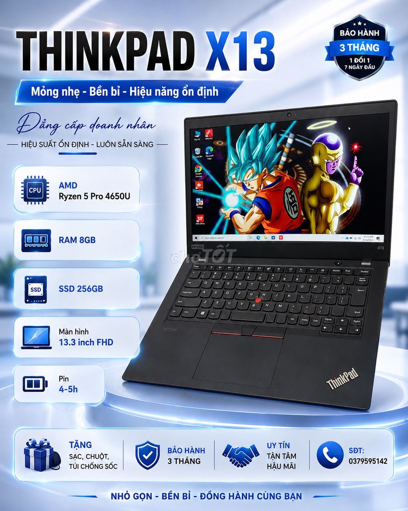 ThinkPad X13 Ryzen 5 PRO 13.3 inch 8GB/256GB. Mua bán Laptop tại Huyện Hiệp Hòa Bắc Giang được đăng bởi phạm hùng hình 1