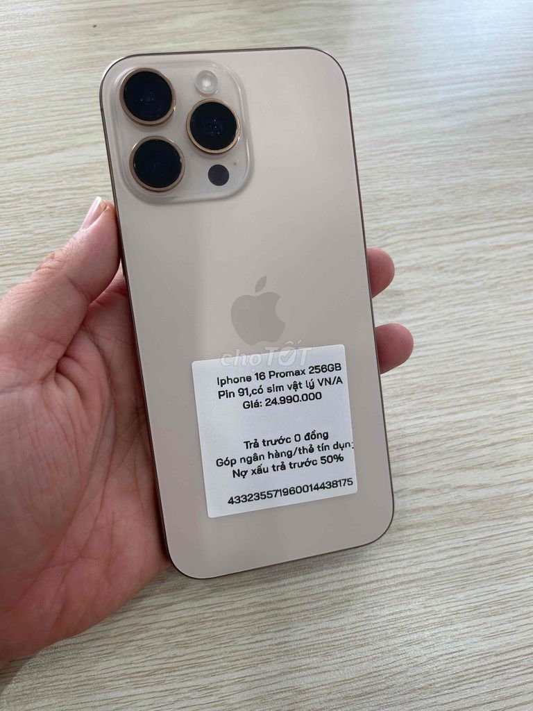Apple iPhone 16 Pro Max 256GB Vàng VN/A. Mua bán Điện thoại tại Thành phố Long Xuyên An Giang được đăng bởi Khoa Knmobile An Giang hình 1