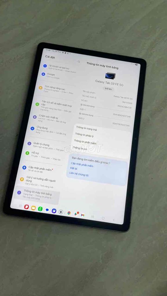 Samsung Tab S9 FE 5G 10.9 inch 6GB/128GB Việt nam. Mua bán Máy tính bảng tại Quận 8 Tp Hồ Chí Minh được đăng bởi điện thoại giá rẻ  hình 1