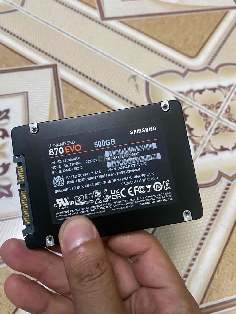 SSD Samsung 870 EVO 500GB 2.5 inch 100% chất luong. Mua bán Linh kiện (RAM, Card...) tại Quận 4 Tp Hồ Chí Minh được đăng bởi Trần Phú hình 1