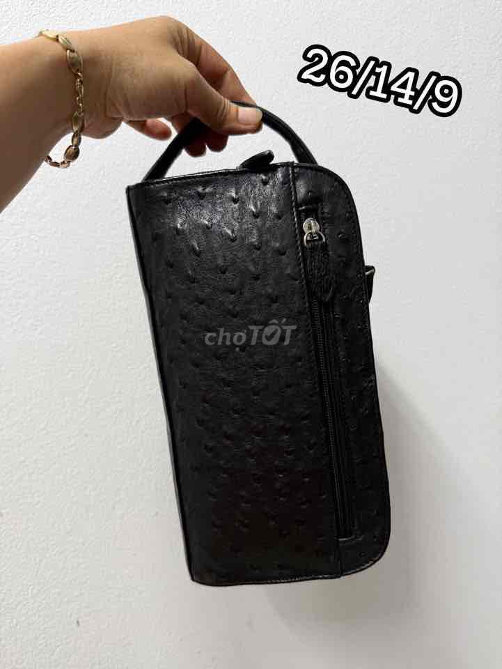 Clutch nam da đà điểu  Nhật Bản. Mua bán Túi xách tại Quận Ninh Kiều Cần Thơ được đăng bởi Duy 2hand   Da lô là  0 ba 2 sáu 054115 hình 1