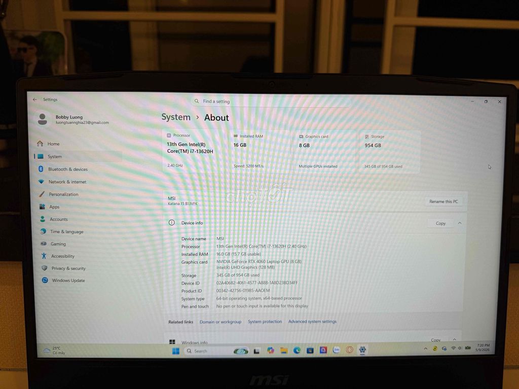 MSI Katana 15 B13VFK i7 16GB/1TB. Mua bán Laptop tại Quận Long Biên Hà Nội được đăng bởi Lương Tuấn Nghĩa hình 1