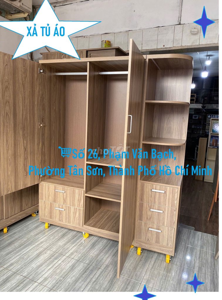 TỦ TREO QUẦN ÁO 160X200X60CM MÀU NÂU GỖ CÓ SẴN. Mua bán Tủ, kệ gia đình tại Quận 12 Tp Hồ Chí Minh được đăng bởi NỘI THẤT SẢN XUẤT TẠI XƯỞNG hình 1