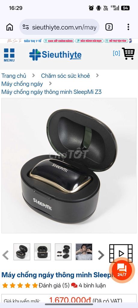 SleepMi Z3 Máy chống ngáy AI Đen. Mua bán Thiết bị đeo thông minh tại Huyện Củ Chi Tp Hồ Chí Minh được đăng bởi Hưng hình 1