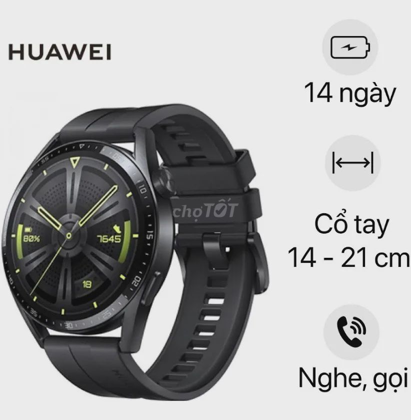 Huawei Watch GT3 Đen 99% mới. Mua bán Thiết bị đeo thông minh tại Quận 7 Tp Hồ Chí Minh được đăng bởi Pi Nguyễn hình 1