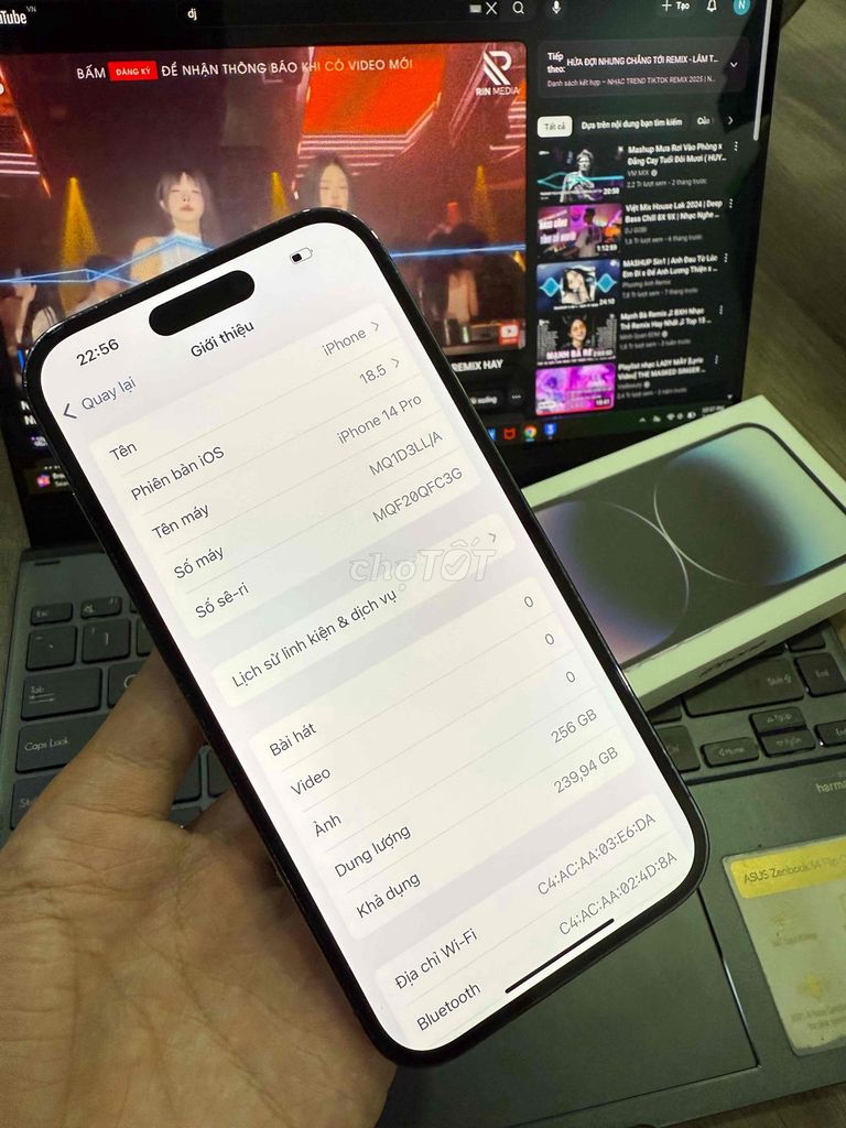 Iphone 14pro  256G quốc tế zin all