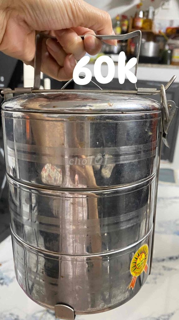 Cà men giữ nhiệt Inox 3 tầng đã sử dụng. Mua bán Dụng cụ nhà bếp tại Quận Bình Tân Tp Hồ Chí Minh được đăng bởi Lucie hình 1