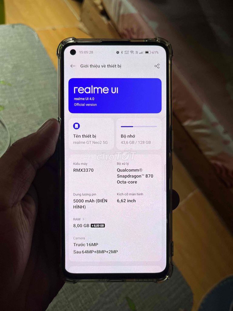 realme GT neo 2 có giao lưu. Mua bán Điện thoại tại Huyện Nhà Bè Tp Hồ Chí Minh được đăng bởi tiến hình 1