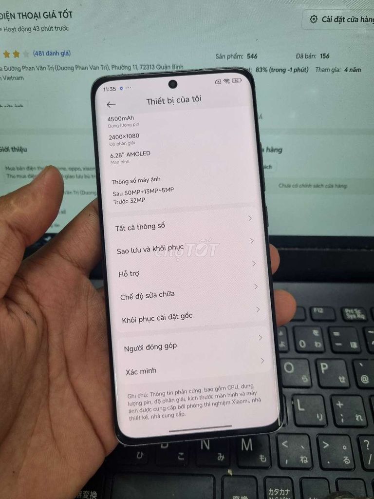 XIAOMI 12S 8GB.128GB SNAP 8 PLUS GEN 1 PIN 4500. Mua bán Điện thoại tại Quận Bình Thạnh Tp Hồ Chí Minh được đăng bởi Dân Mobile hình 1