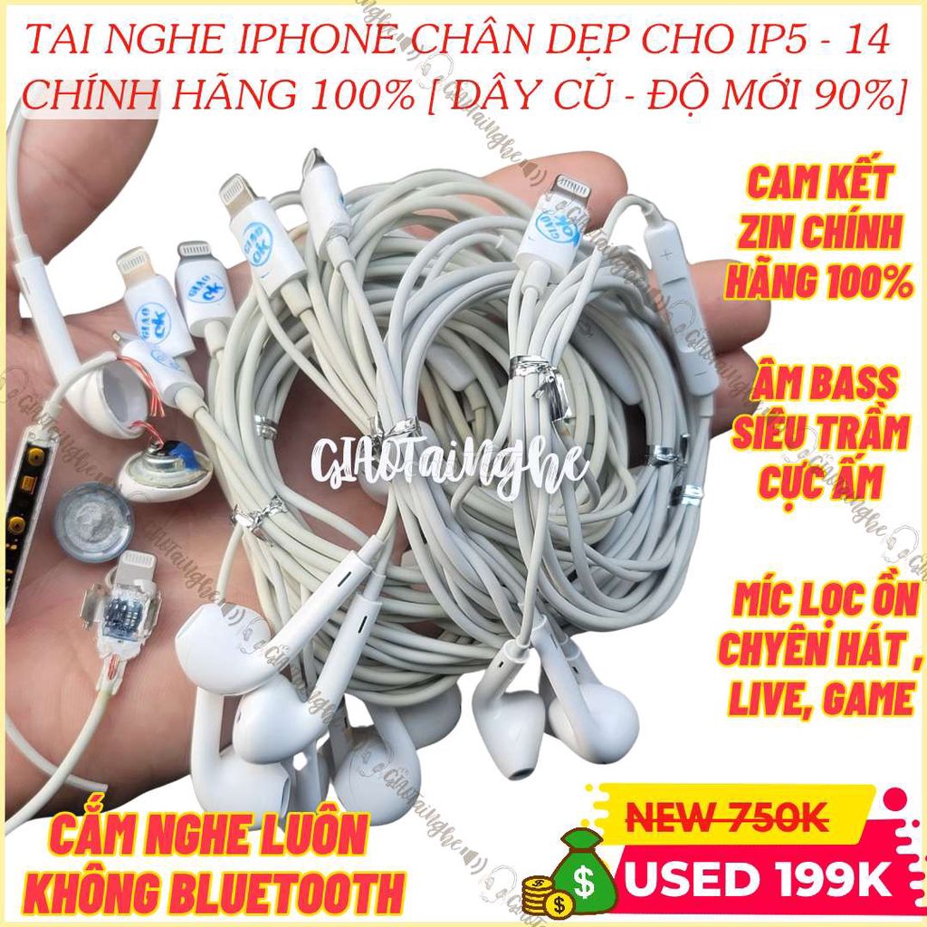 Tai nghe iphone chân lighting zin chính hãng DÂYCŨ