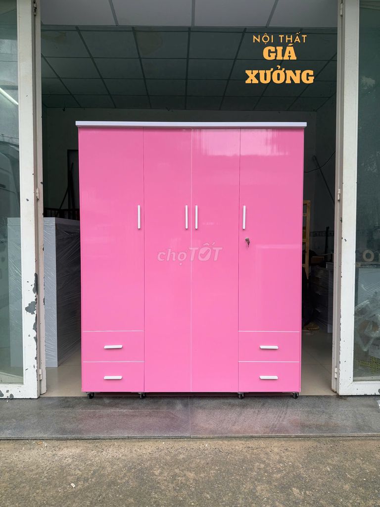 Tủ quần áo nhựa 4 cánh 1m8x1m45 HỒNG PINK ĐẸP. Mua bán Tủ, kệ gia đình tại Thành phố Dĩ An Bình Dương được đăng bởi Nội thất giá xưởng TL hình 1
