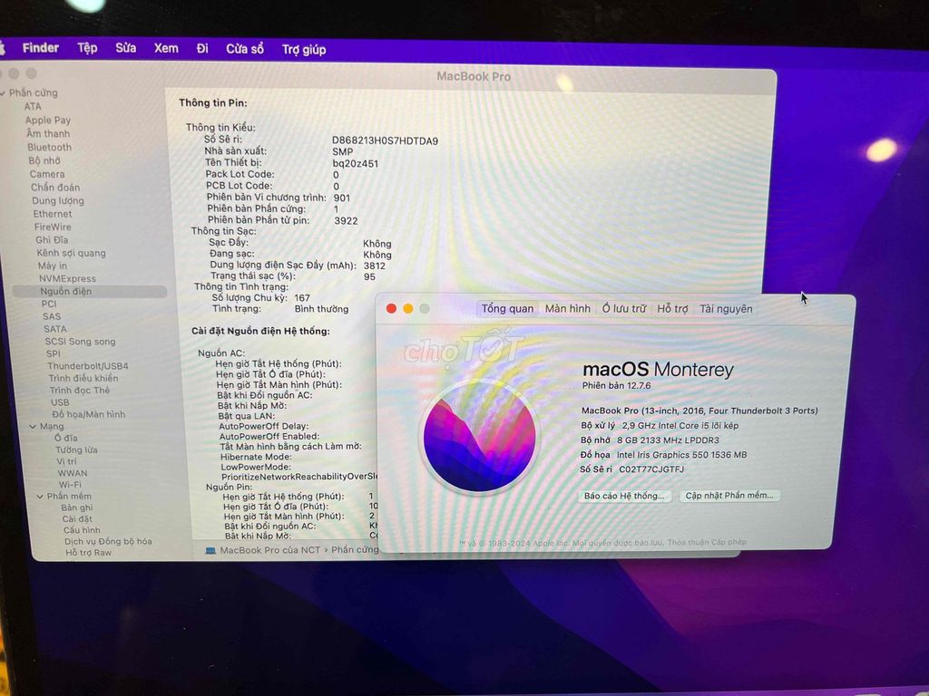 Apple MacBook Pro 2016 i5 8GB/256GB Xám. Mua bán Laptop tại Quận Đống Đa Hà Nội được đăng bởi Nam hình 1