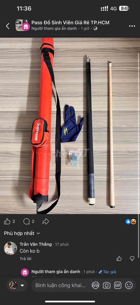 Gậy bida Plank & Hide Co. Gỗ. Mua bán Đồ thể thao, Dã ngoại tại Quận Bình Thạnh Tp Hồ Chí Minh được đăng bởi Gia Minh hình 1