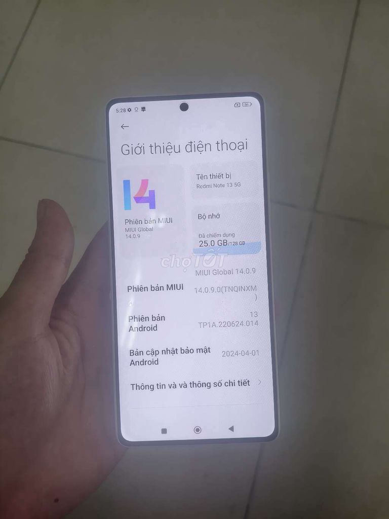 Xiaomi Redmi Note 13 5G 128GB Trắng 99%. Mua bán Điện thoại tại Quận Bắc Từ Liêm Hà Nội được đăng bởi xuân trần hình 1