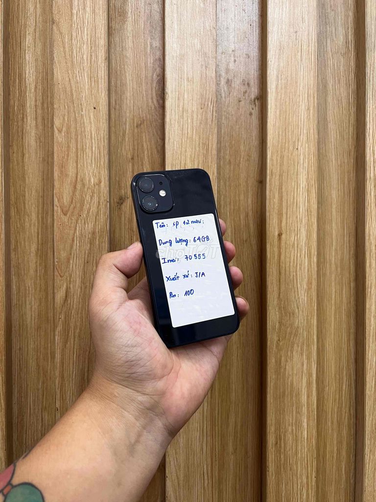 Apple iPhone 12 mini 64GB Đen 37A Nguyên bản. Mua bán Điện thoại tại Quận Đống Đa Hà Nội được đăng bởi  HT Mobie Trả góp nợ xáu bao duyệt hình 1
