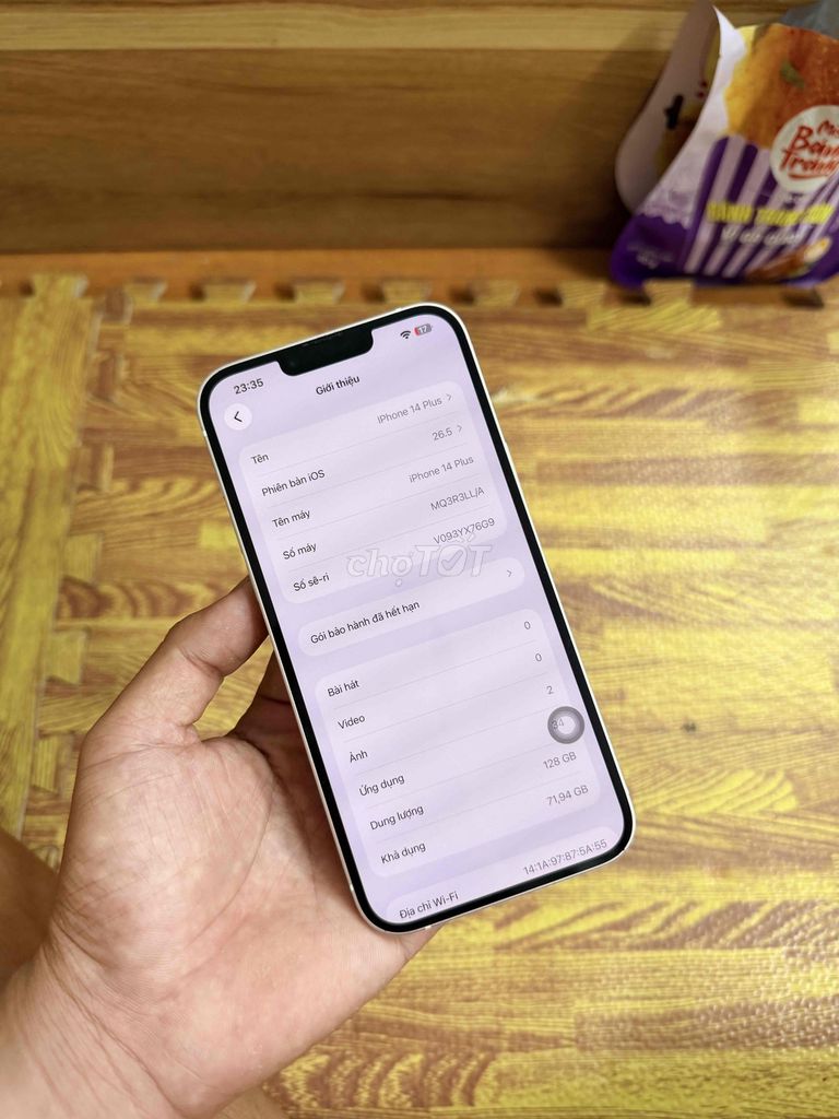 iPhone 14 Plus 128GB Trắng Đã sử dụng. Mua bán Điện thoại tại Quận Ngũ Hành Sơn Đà Nẵng được đăng bởi Nghĩa  hình 1