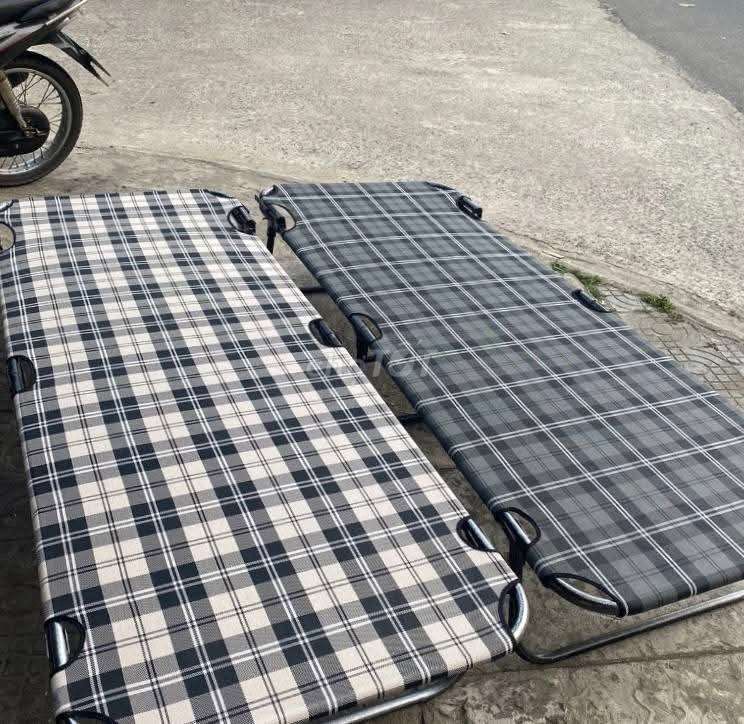 Giường xếp Thép Vải Textilen Kẻ caro 68x190cm. Mua bán Giường, chăn ga gối nệm tại Quận Cẩm Lệ Đà Nẵng được đăng bởi Phạm thị hoàng hình 1