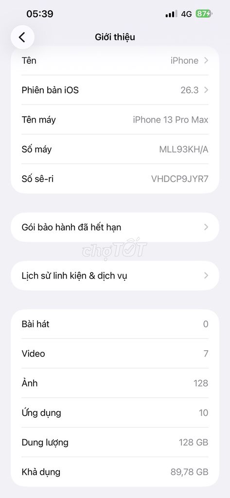 Apple iPhone 13 Pro Max 128GB. Mua bán Điện thoại tại Thành phố Vinh Nghệ An được đăng bởi Gia Nguyen hình 1