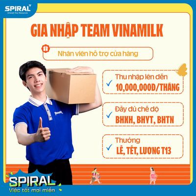 Vĩnh Phúc-Vinamilk Tuyển Nhân Viên Hỗ Trợ Cửa Hàng