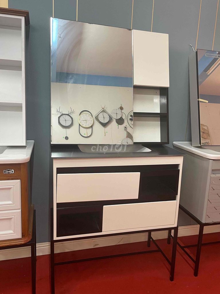 Tủ lavabo Gỗ 80cm Trắng, Đen Thanh lý. Mua bán Thiết bị vệ sinh, nhà tắm tại Quận Cẩm Lệ Đà Nẵng được đăng bởi Danh Đoàn hình 1