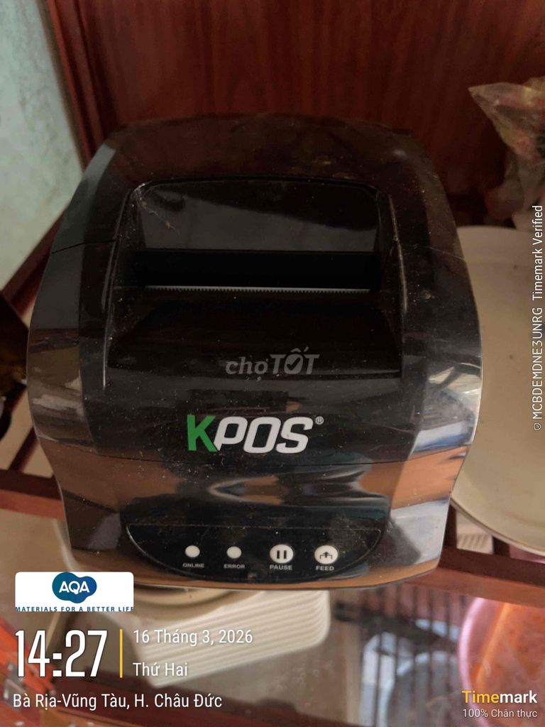 Máy in hóa đơn KPOS Đen. Mua bán Đồ dùng văn phòng tại Huyện Châu Đức Bà Rịa - Vũng Tàu được đăng bởi Vân Nguyễn hình 1