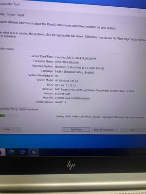 Laptop HP Elitebook 745 G5 Ryzen 5 Pro ram 8G