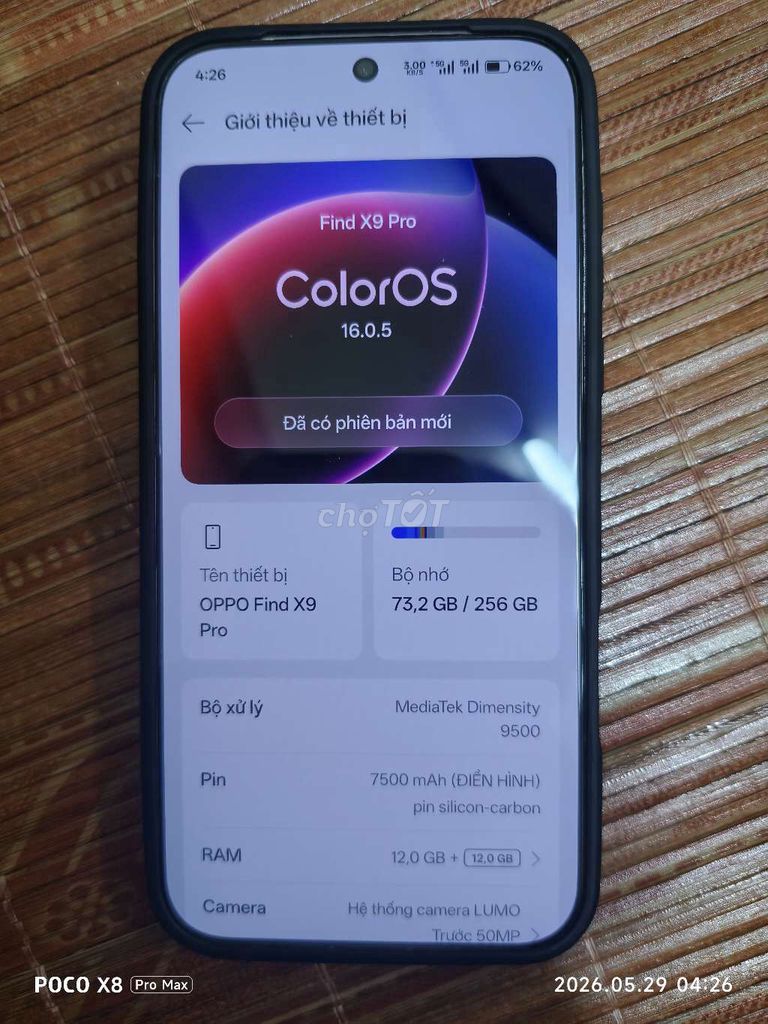 OPPO Find X9 Pro 256GB Xám titan. Mua bán Điện thoại tại Thị xã Sơn Tây Hà Nội được đăng bởi Thị Phương Nguyễn hình 1