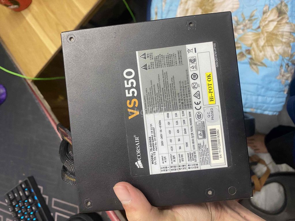 Nguồn Corsair VS550 550W Đen. Mua bán Linh kiện (RAM, Card...) tại Quận Thanh Xuân Hà Nội được đăng bởi Quốc Bảo hình 1