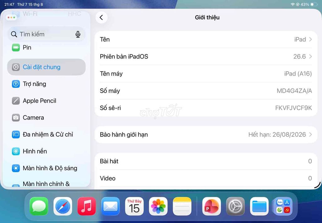 Apple iPad (A16) Bạc Mỏng đẹp. Mua bán Máy tính bảng tại Quận Hải An Hải Phòng được đăng bởi Mr Hung hình 1
