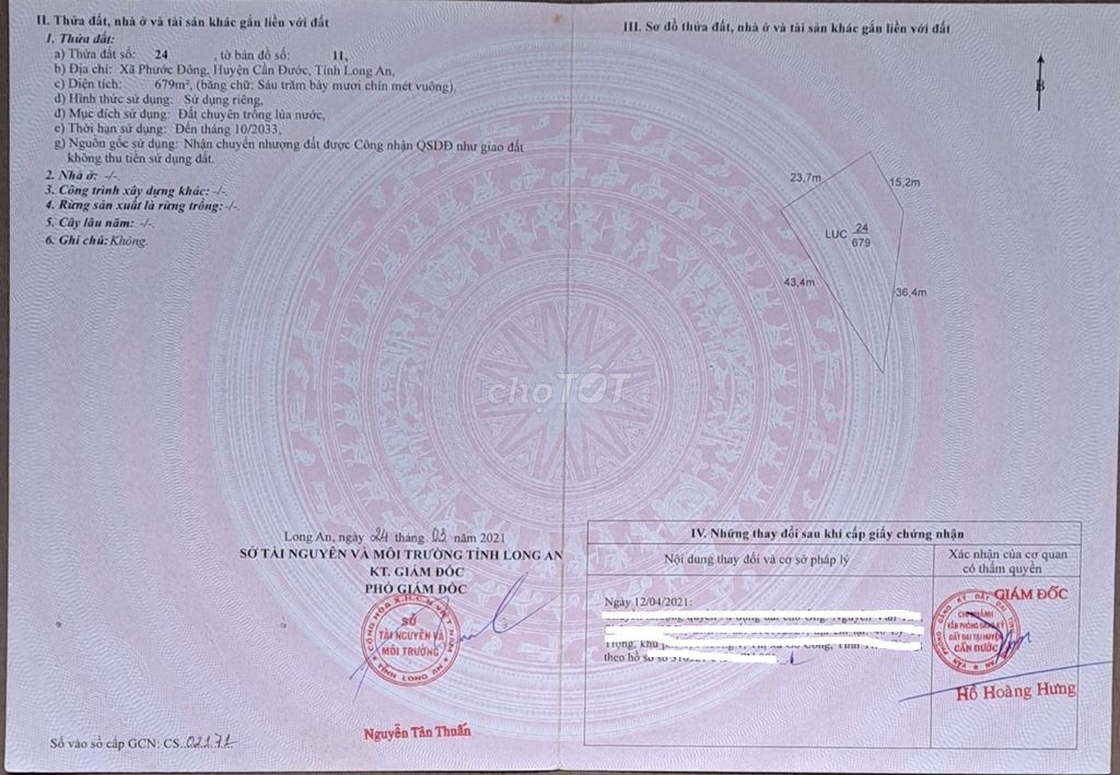 Bán đất 1856m2,sát Quốc Lộ 50,cầu Mỹ Lợi, Phước Đông, Cần Đước Long An