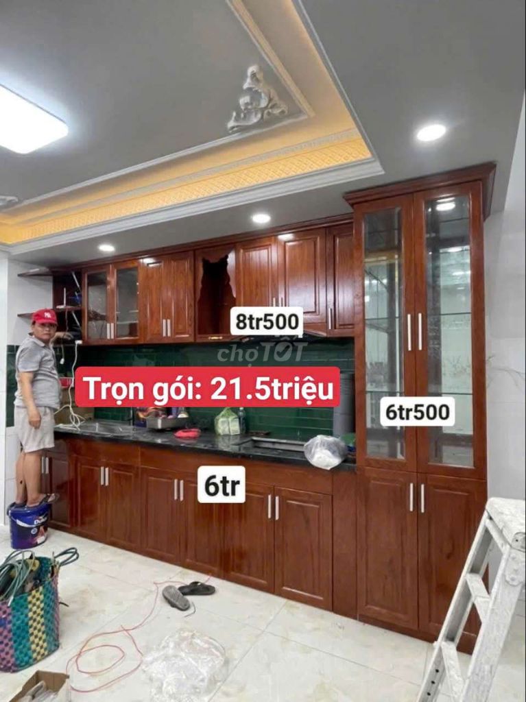 Xưởng gỗ tự nhiên thi công tủ bếp