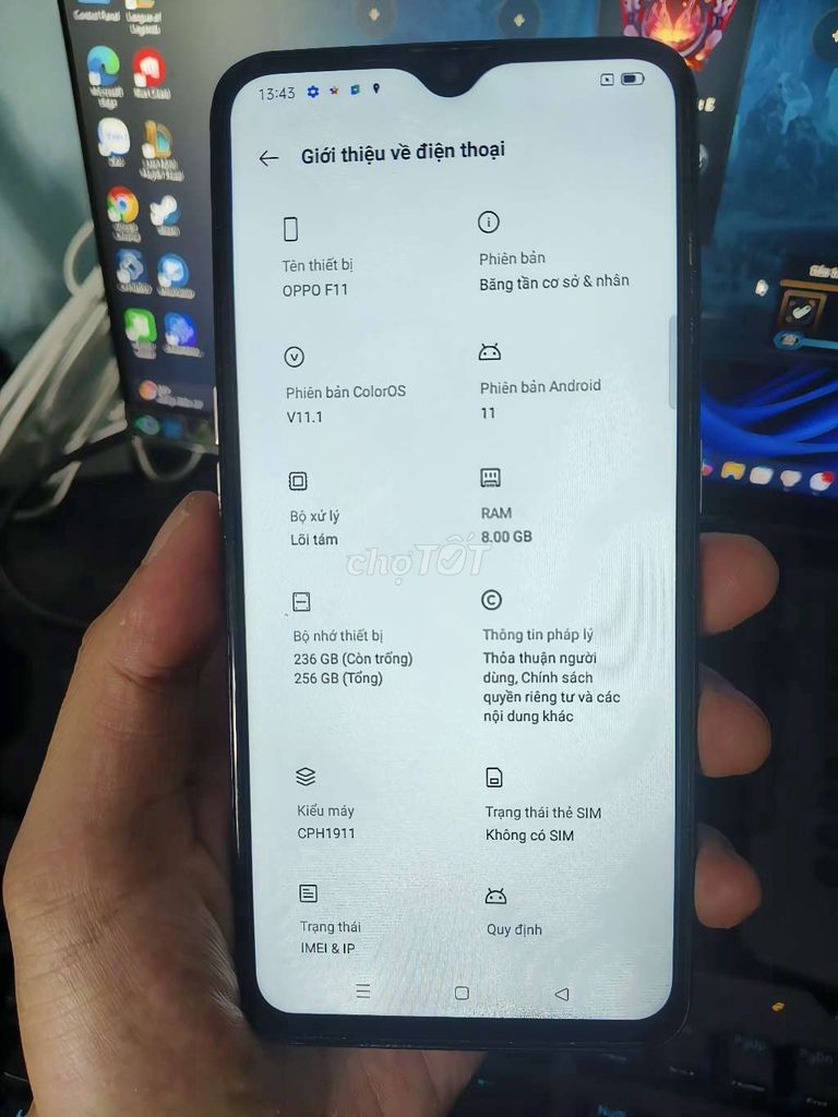 Oppo F11 256GB Trắng. Mua bán Điện thoại tại Quận 12 Tp Hồ Chí Minh được đăng bởi Quân hình 1
