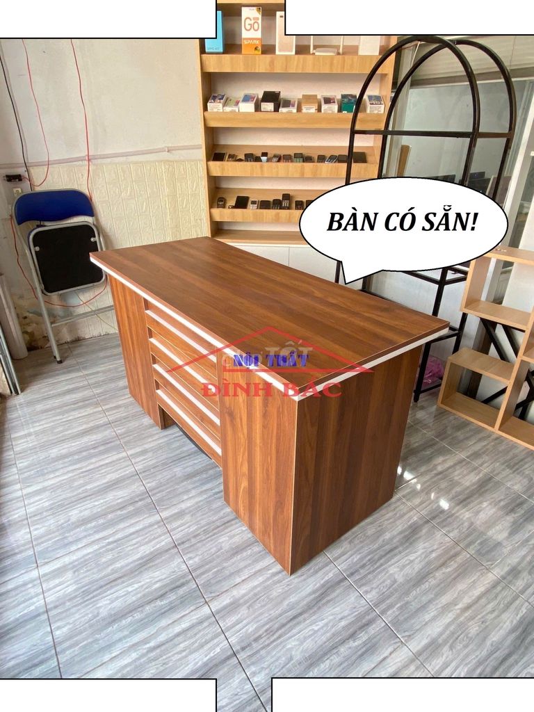 BÀN TRƯỞNG PHÒNG & BÀN LÀM VIỆC DÀI 1M4 NÂU ĐỎ