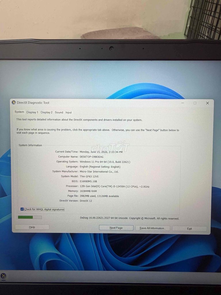 Thanh lý MSI thin gf63-12ve. Mua bán Laptop tại Huyện Bình Chánh Tp Hồ Chí Minh được đăng bởi nguyễn văn hiển hình 1