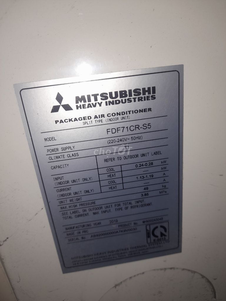 Máy lạnh cũ Mitsubishi Heavy FDF71CR-S5 3.0 HP
