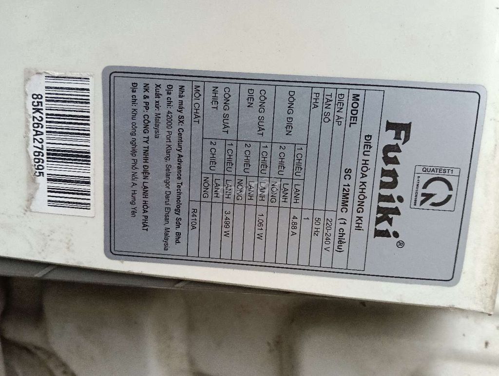Máy lạnh Funiki SC 12MMC 12000 BTU. Mua bán Máy lạnh, điều hoà tại Huyện Thanh Trì Hà Nội được đăng bởi Bùi Trung Kiênn hình 1