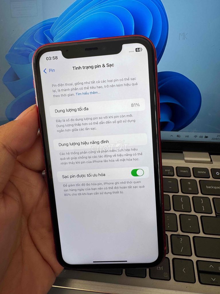 Apple iPhone 11 128GB Đỏ 98% đẹp. Mua bán Điện thoại tại Quận 6 Tp Hồ Chí Minh được đăng bởi QUỐC THIÊN BÁN GÓP 0 ĐỒNG  hình 1