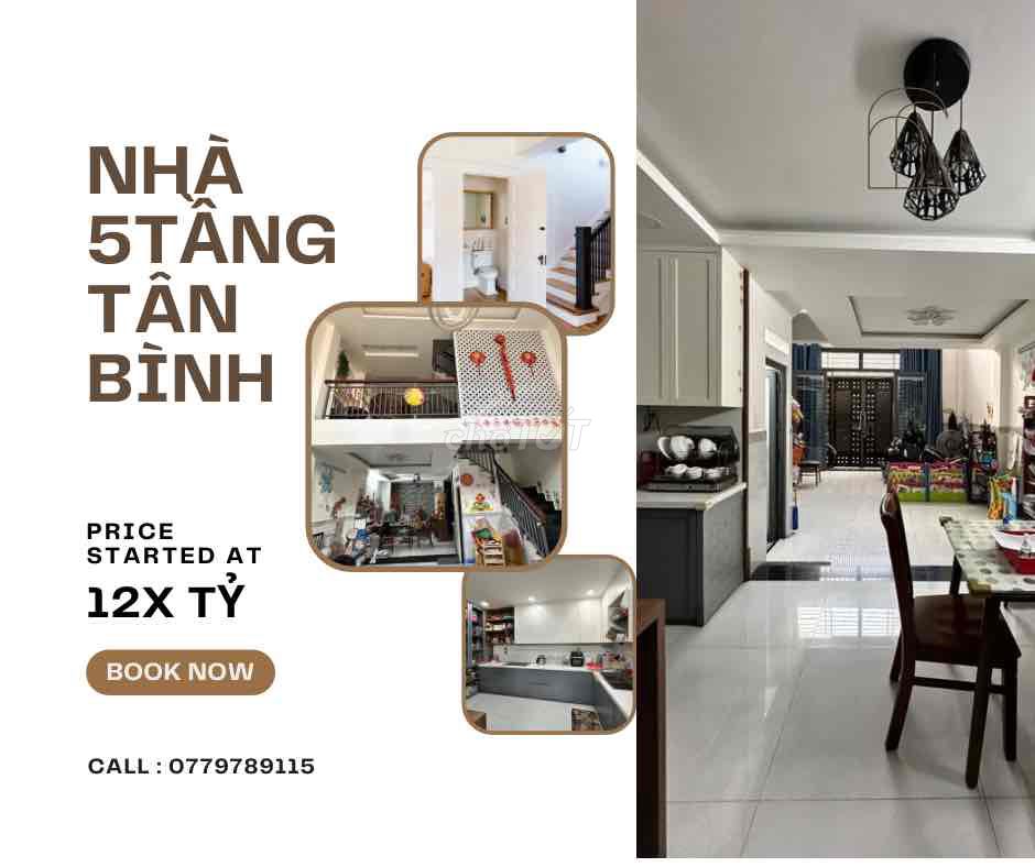 NHÀ ĐẸP 5TẦNG NGANG HIẾM 5.5M - GẦN SÂN BAY TÂN SƠN NHẤT