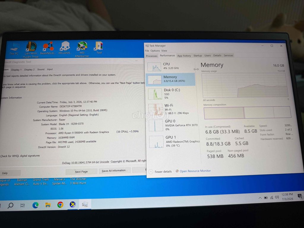 Razer Blade 14 2021 Ryzen 9 16GB/1TB SSD. Mua bán Laptop tại Thành phố Thủ Đức Tp Hồ Chí Minh được đăng bởi Đỗ Trọng Tình hình 1