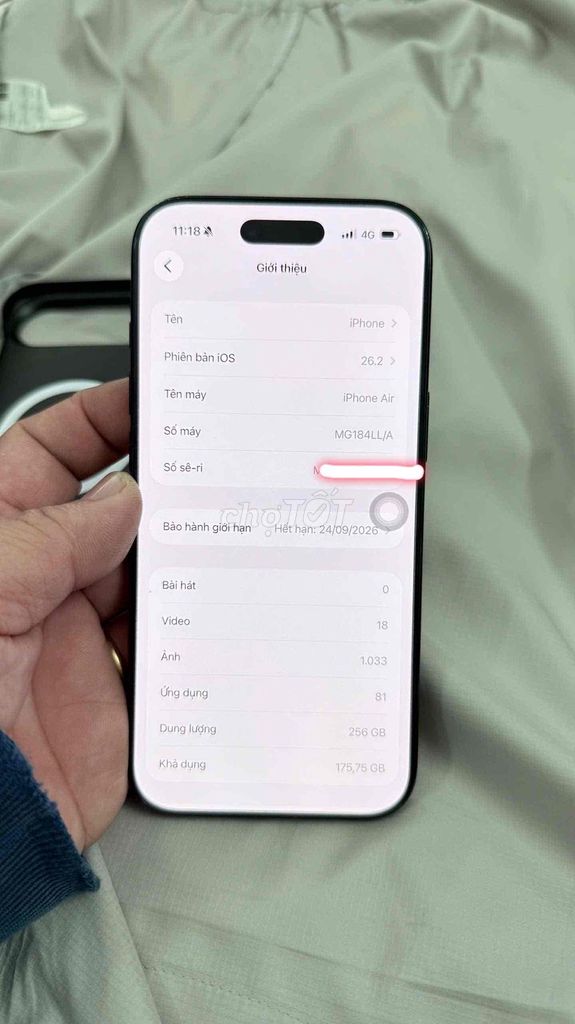 iPhone Air 256GB Đen lock fix esim có gl giao lưu. Mua bán Điện thoại tại Quận 6 Tp Hồ Chí Minh được đăng bởi võ Long triều hình 1