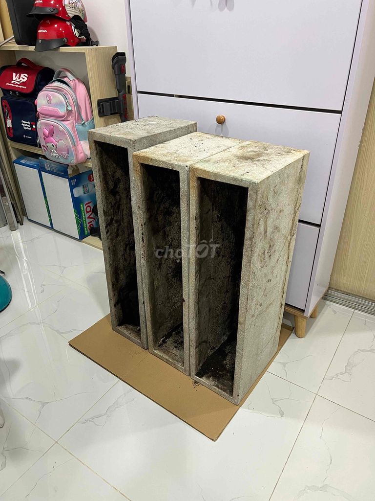Bộ 3 chậu xi măng 80x20x30 (D-R-C) tặng 25kg đất