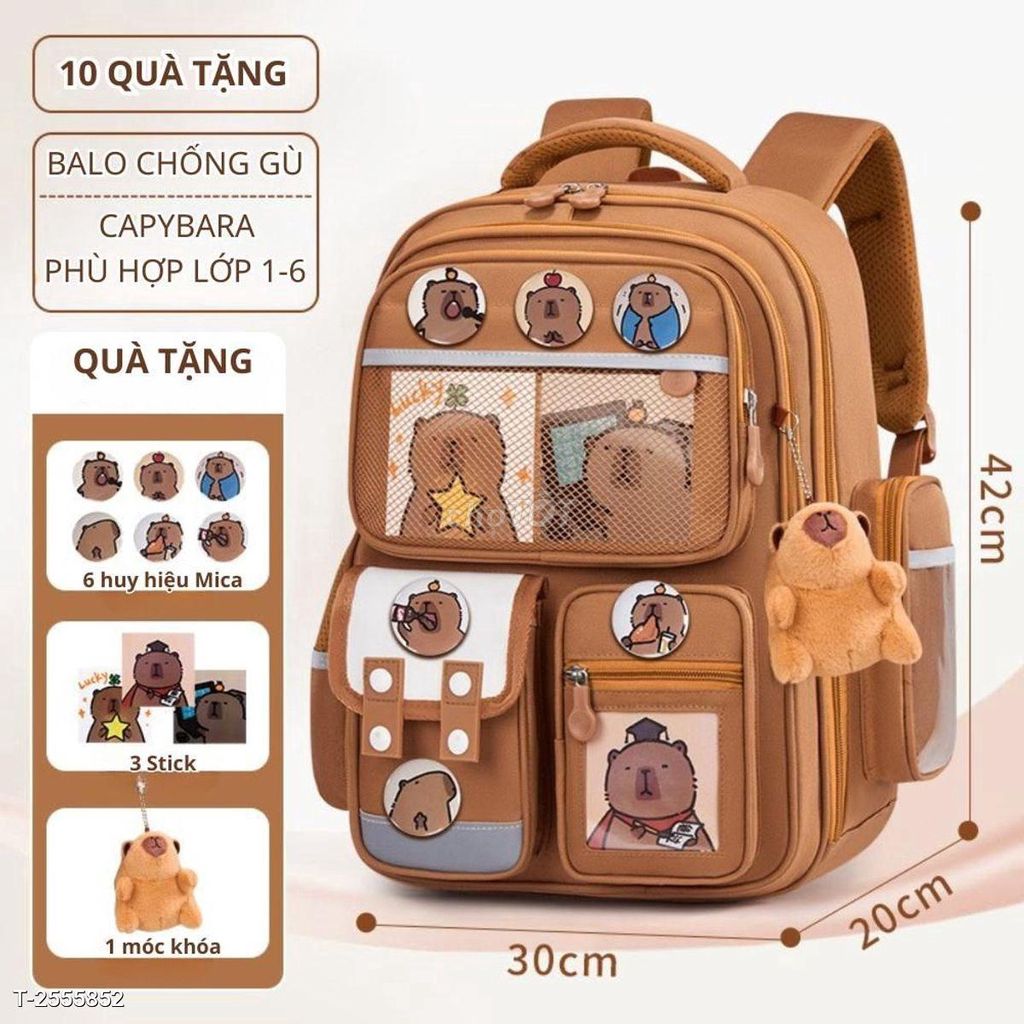 10 QUÀ TẶNG - Balo  Capybara bé tiểu học - CH181. Mua bán Túi xách tại Quận 3 Tp Hồ Chí Minh được đăng bởi Siêu thị Anh Tú 68   hình 1