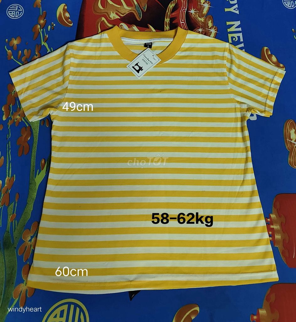 Áo thun unisex sọc vàng 58-62kg. Mua bán Quần áo tại Quận 8 Tp Hồ Chí Minh được đăng bởi Tùng Nguyên  hình 1