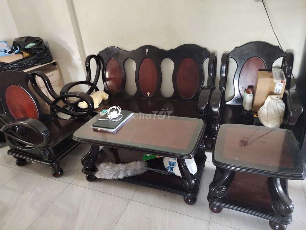 Bộ bàn ghế salon gỗ kính 5 món. Mua bán Bàn ghế tại Thành phố Thuận An Bình Dương được đăng bởi An Nhiên hình 1
