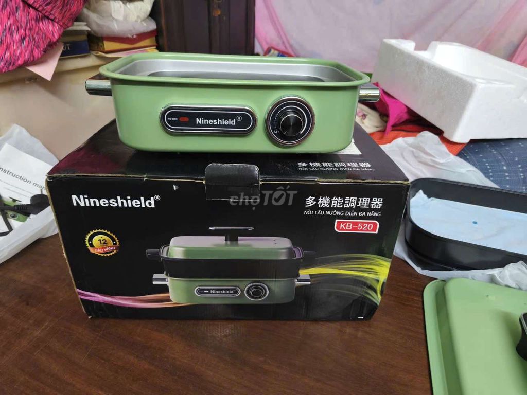 Nồi lẩu nướng điện Nineshield KB-520 Xanh lá Mới. Mua bán Bếp, lò, đồ điện nhà bếp tại Quận 8 Tp Hồ Chí Minh được đăng bởi nguyễn việt hình 1