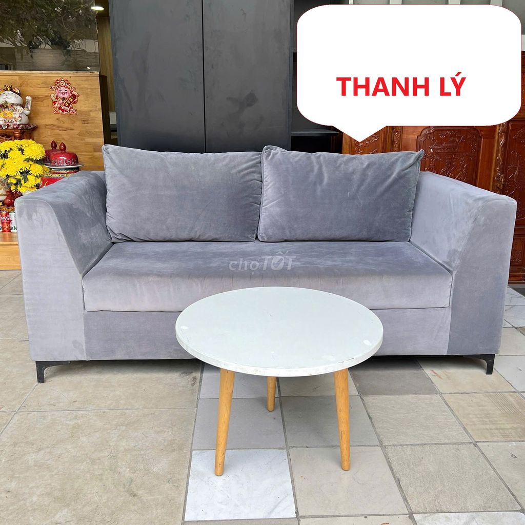 Bộ Ghế sofa bọc nhung, sofa vải nhung mới 90%