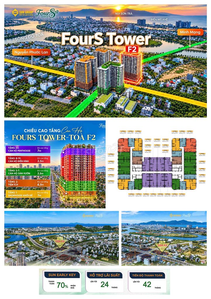 CĂN 2PN GIÁ CHỈ 2.426TỶ - NAM HOÀ XUÂN - FOURS TOWR