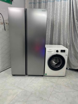 Cặp máy giặt tủ lạnh samsung inverter đẹp keng